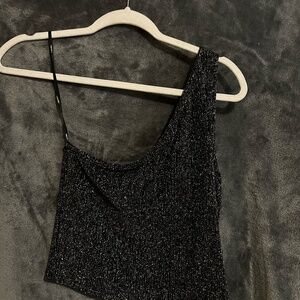 Forever 21 Sparkly One Shoulder Tank Top